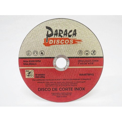 Disco de Corte PARACA para aço e inox 7” polegadas